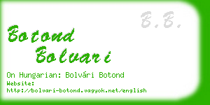 botond bolvari business card
