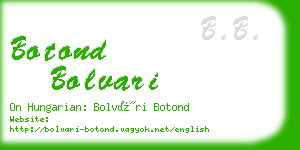 botond bolvari business card